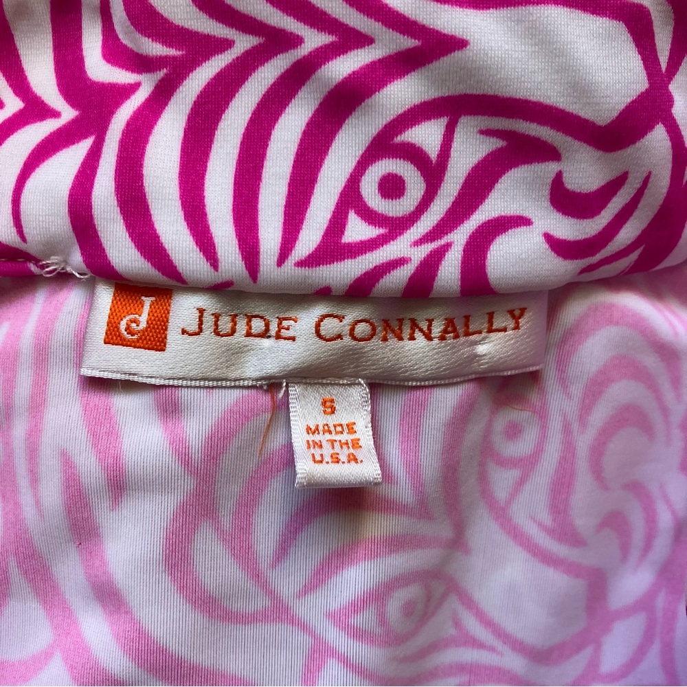 Jude Connally Pink/White Hidden Tiger Long Sleeve Collared Dress size Small - Picture 9 of 10